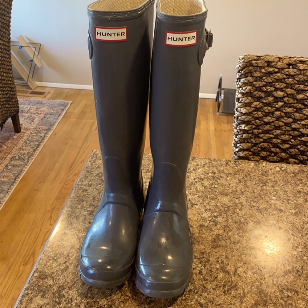Gray Tall Hunter Boots